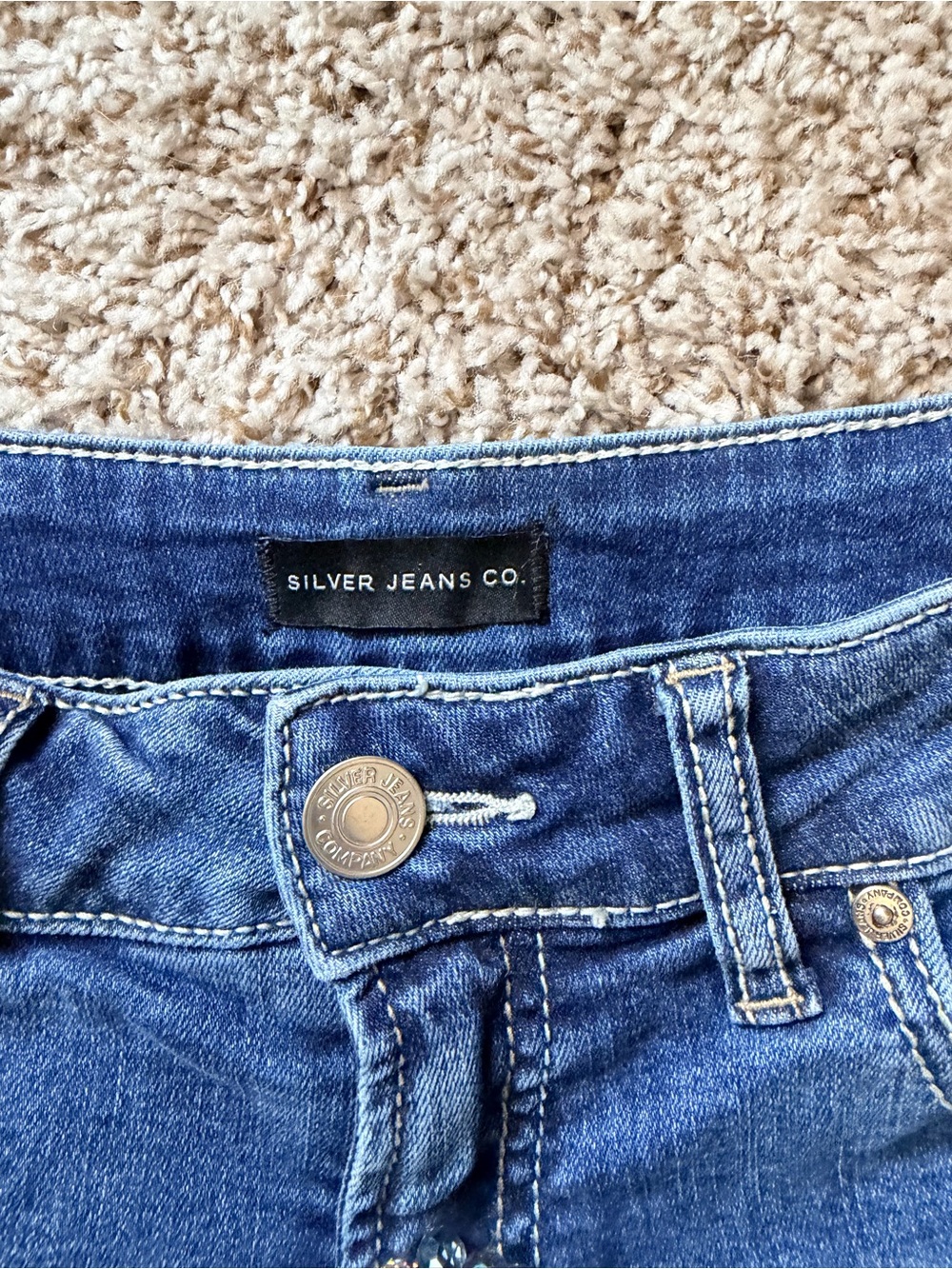 Silver Jeans Dark Blue Ankle Crop Jeans - Picture 2 of 4